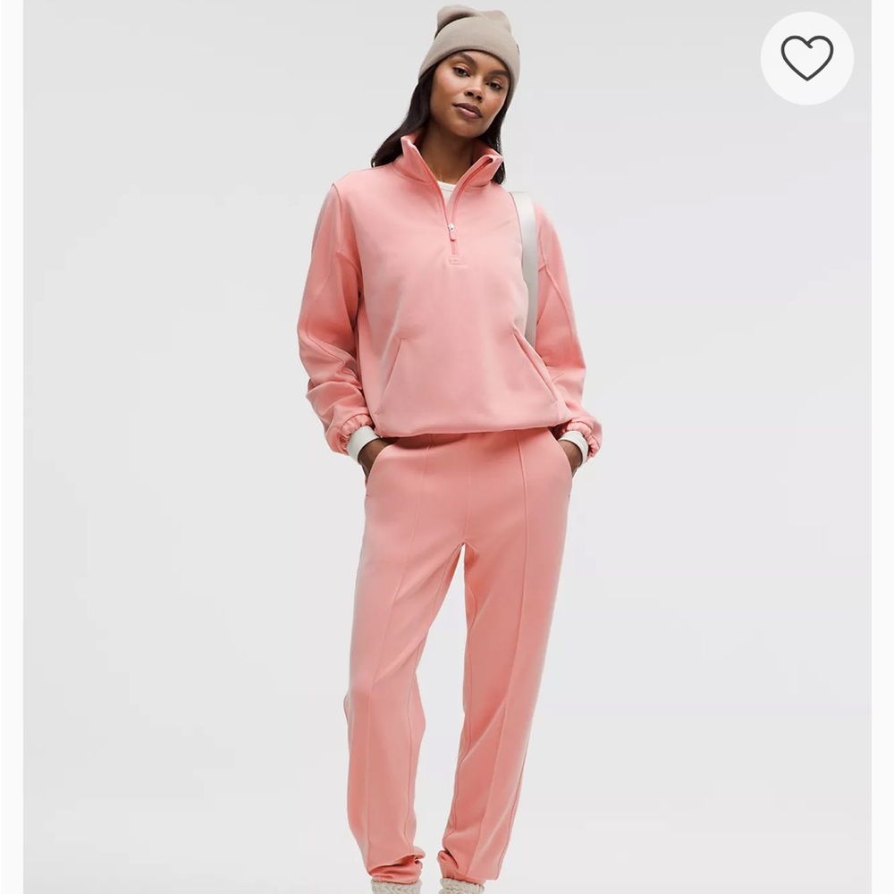 Pink Quarter-Zip Sweatshirt soft stream lululemon with pocket